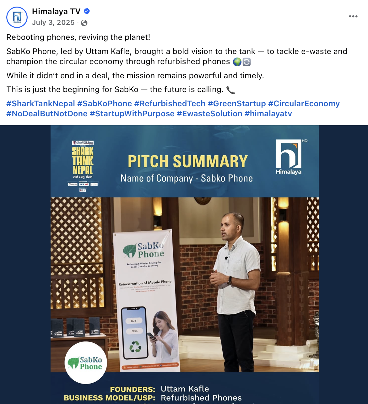 Shark Tank Nepal Season 1: Our Journey with Sabko Phone