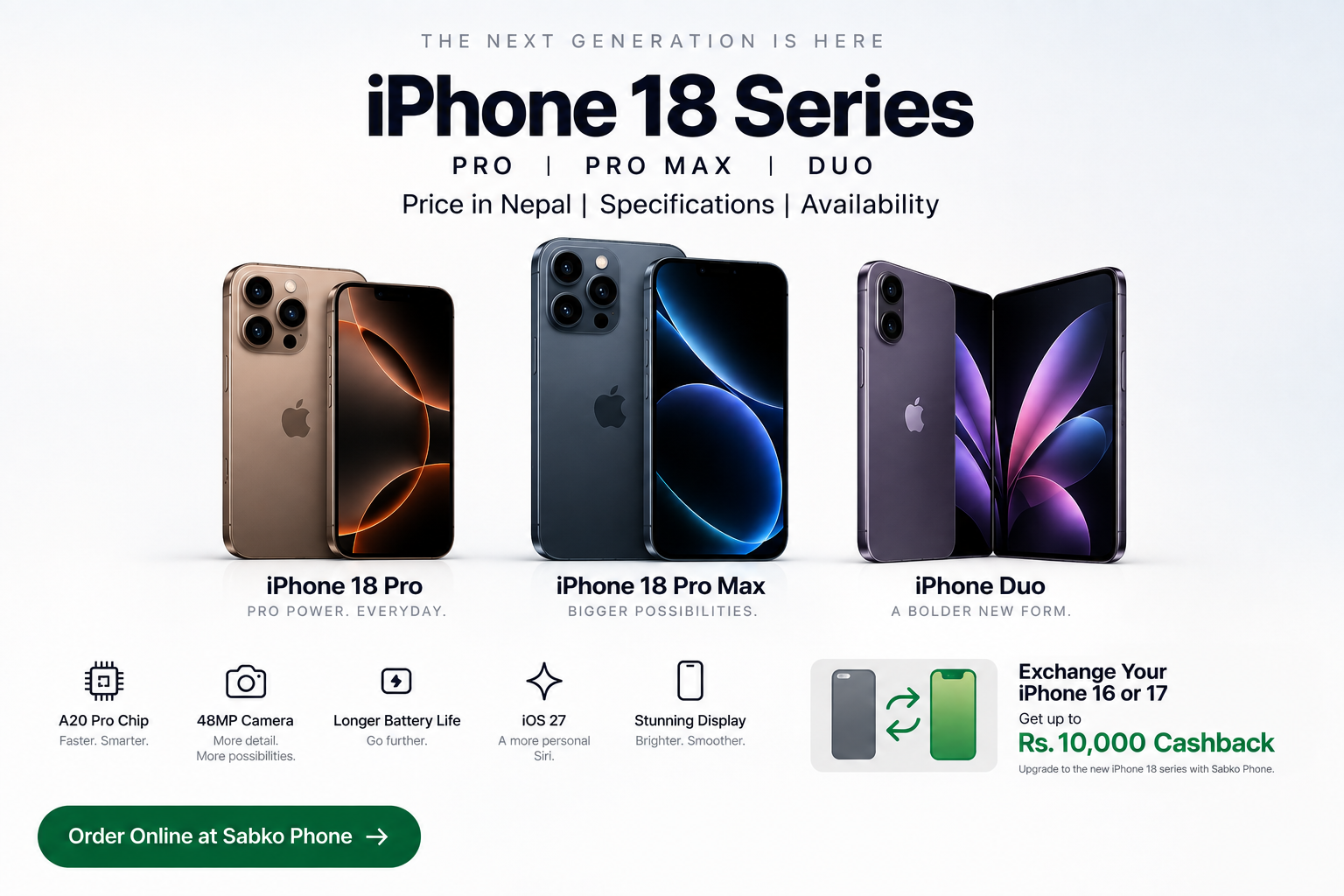 iPhone 18 Pro Price in Nepal | Pro Max & Duo Availability